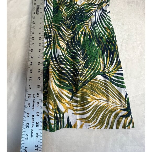 Tahari Women Tropical Leaf Print Linen Blend Elastic Waist Wide Leg Pants Medium - Picture 10 of 10